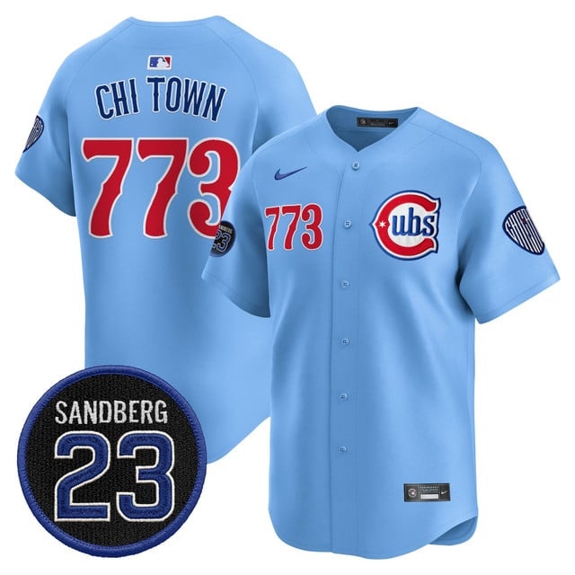 Men's Chicago Cubs 'Ryne Sandberg Tribute' Vapor Premier Limited Jersey V2 - All Stitched Chi Town 773