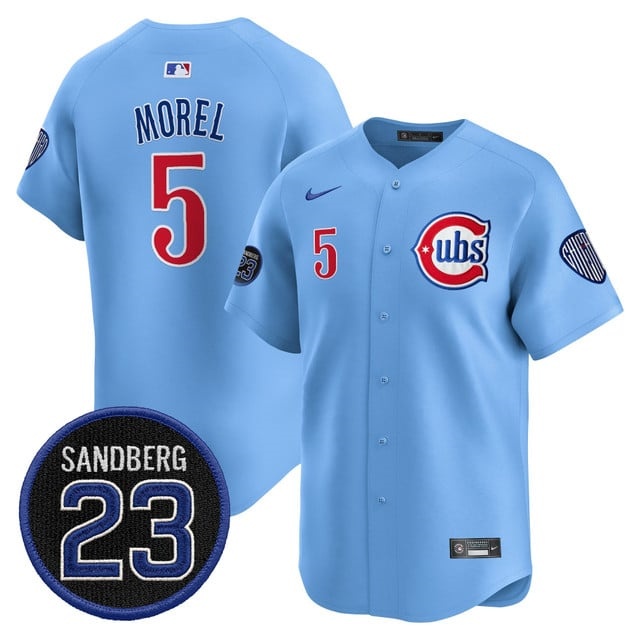 Men's Chicago Cubs 'Ryne Sandberg Tribute' Vapor Premier Limited Jersey V2 - All Stitched Christopher Morel 5