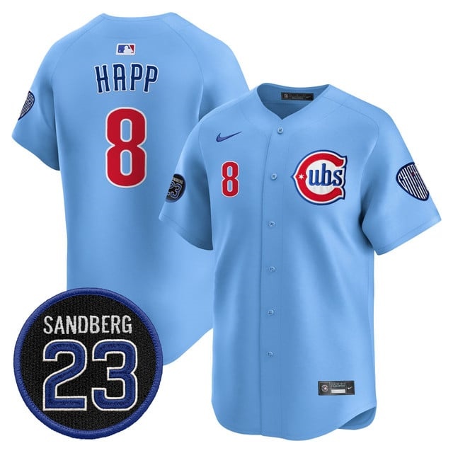 Men's Chicago Cubs 'Ryne Sandberg Tribute' Vapor Premier Limited Jersey V2 - All Stitched Ian Happ 8