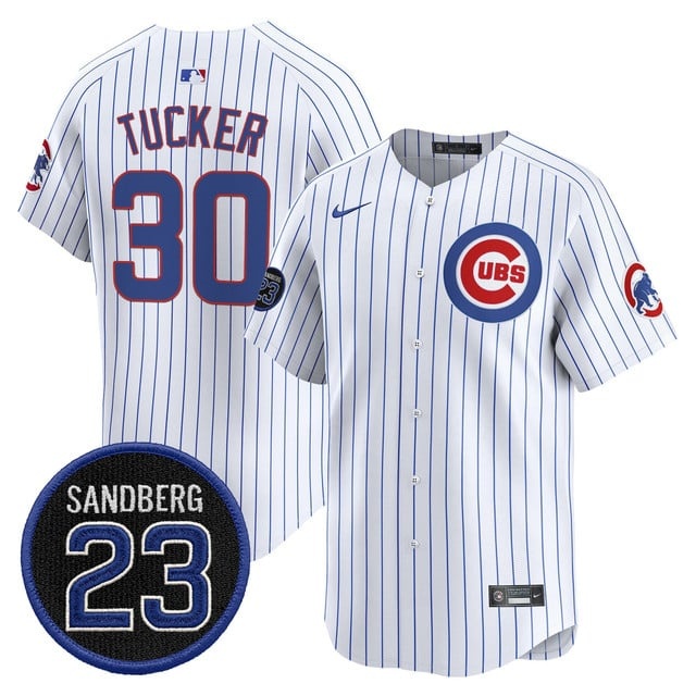 Men's Chicago Cubs 'Ryne Sandberg Tribute' Vapor Premier Limited Jersey V2 - All Stitched Kyle Tucker   30