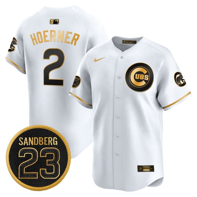 Men's Chicago Cubs 'Ryne Sandberg Tribute' Vapor Premier Limited Jersey V2 - All Stitched Nico Hoerner     2