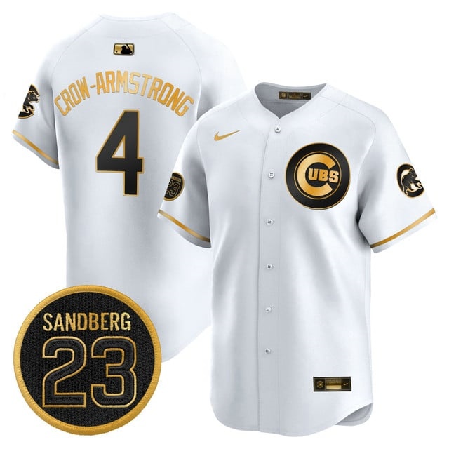 Men's Chicago Cubs 'Ryne Sandberg Tribute' Vapor Premier Limited Jersey V2 - All Stitched Pete Crow-Armstrong     4