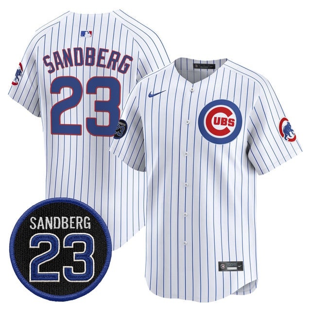 Men's Chicago Cubs 'Ryne Sandberg Tribute' Vapor Premier Limited Jersey V2 - All Stitched Ryne Sandberg   23