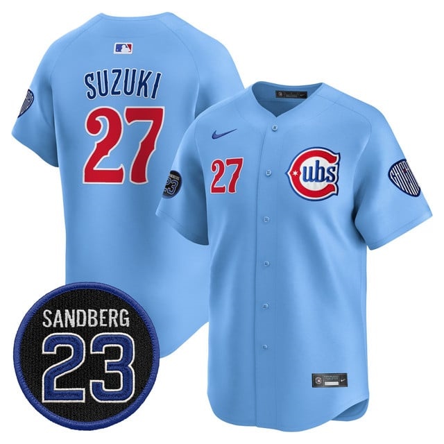 Men's Chicago Cubs 'Ryne Sandberg Tribute' Vapor Premier Limited Jersey V2 - All Stitched Seiya Suzuki 27