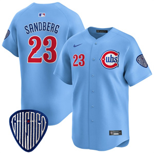 Men's Chicago Cubs Blue Alternate Vapor Premier Limited Jersey - All Stitched Blue  23 Ryne Sandberg