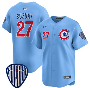 Men's Chicago Cubs Blue Alternate Vapor Premier Limited Jersey - All Stitched Blue 27 Seiya Suzuki