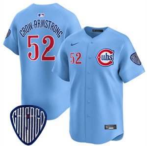 Men's Chicago Cubs Blue Alternate Vapor Premier Limited Jersey - All Stitched Blue 52 Pete Crow-Armstrong