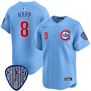 Men's Chicago Cubs Blue Alternate Vapor Premier Limited Jersey - All Stitched Blue 8 Ian Happ