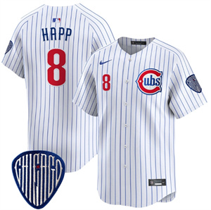 Men's Chicago Cubs Blue Alternate Vapor Premier Limited Jersey - All Stitched Pinstripe Ian Happ