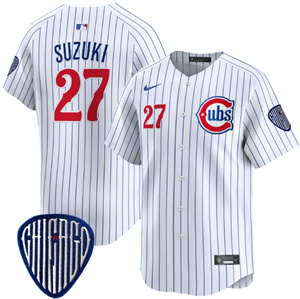Men's Chicago Cubs Blue Alternate Vapor Premier Limited Jersey - All Stitched Pinstripe Seiya Suzuki