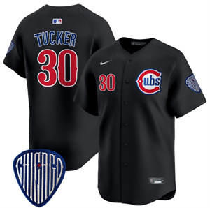 Men's Chicago Cubs Blue Alternate Vapor Premier Limited baseball Jersey - All Stitched Black 30 Kyle Tucker