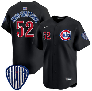 Men's Chicago Cubs Blue Alternate Vapor Premier Limited baseball Jersey - All Stitched Black Pete Crow-Armstrong