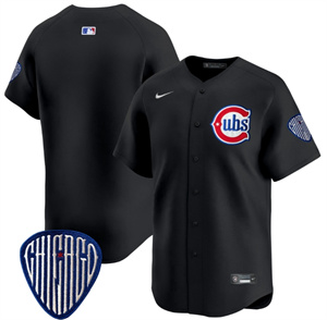 Men's Chicago Cubs Blue Alternate Vapor Premier Limited baseball Jersey - All Stitched Black Team