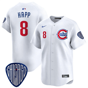 Men's Chicago Cubs Blue Alternate Vapor Premier Limited baseball Jersey - All Stitched White  8 Ian Happ