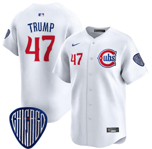 Men's Chicago Cubs Blue Alternate Vapor Premier Limited baseball Jersey - All Stitched White  Donald Trump 47