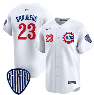 Men's Chicago Cubs Blue Alternate Vapor Premier Limited baseball Jersey - All Stitched White 23 Ryne Sandberg