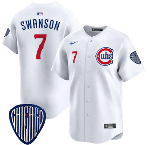 Men's Chicago Cubs Blue Alternate Vapor Premier Limited baseball Jersey - All Stitched White Dansby Swanson