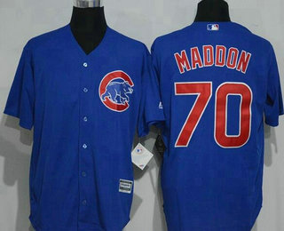 Men's Chicago Cubs Coach #70 Joe Maddon Royal Blue Stitched MLB Majestic Cool Base Jersey