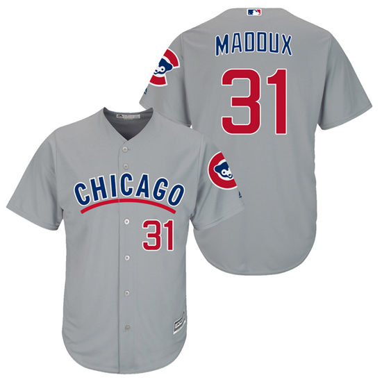 Men's Chicago Cubs Retired Player #31 Greg 1940's Gray Red Turn Back the Clock Throwback Authentic Player Jersey