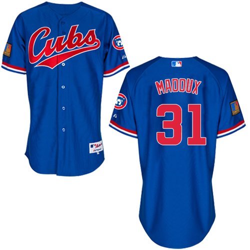 Men's Chicago Cubs Retired Player #31 Greg Maddux 1994 Royal Blue Turn Back the Clock Throwback Authentic Player Jersey