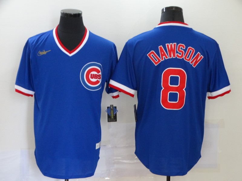 Men's Chicago Cubs Retired Player #8 Andre Dawson Nike Royal Blue Pullover Cooperstown Baseball jerseys