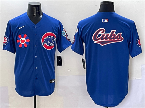 Men's Chicago Cubs Team Big Logo Royal 2025 Tokyo Series Limited Stitched Baseball Jersey