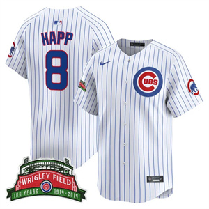 Men's Chicago Cubs Wrigley Field Style Vapor Premier Limited Jersey - All Stitched Ian Happ   8