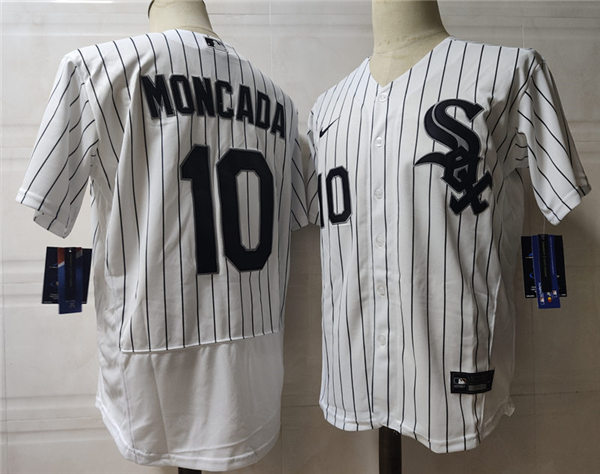 Men's Chicago White Sox #10 Yoan Moncada Nike White Home MLB Flex Base Jerseys