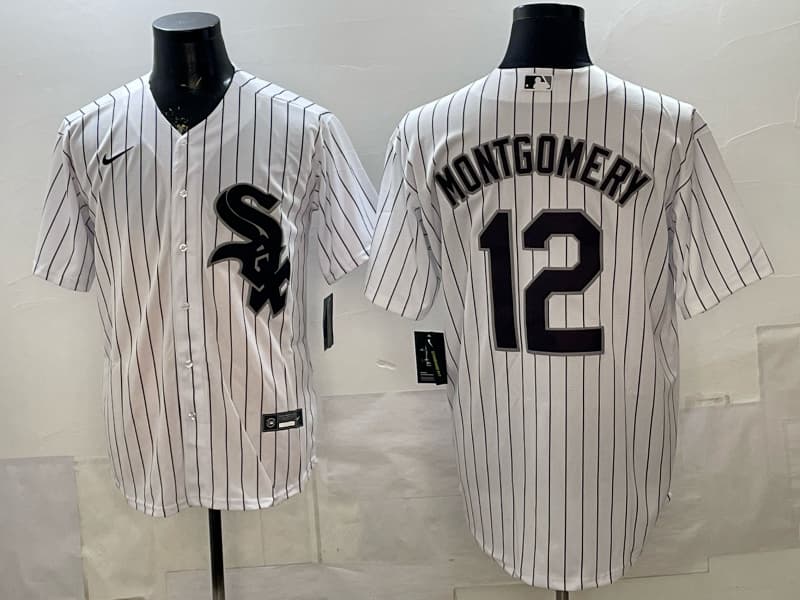 Men's Chicago White Sox #12 Colson Montgomery White Cool Base Stitched Baseball Jersey
