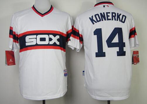 Men's Chicago White Sox #14 Paul Konerko Pullov White Cool Base Baseball Jerseys