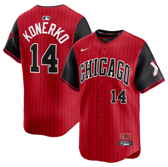 Men's Chicago White Sox #14 Paul Konerko Red Black 2025 City Connect Limited Stitched Baseball Jersey