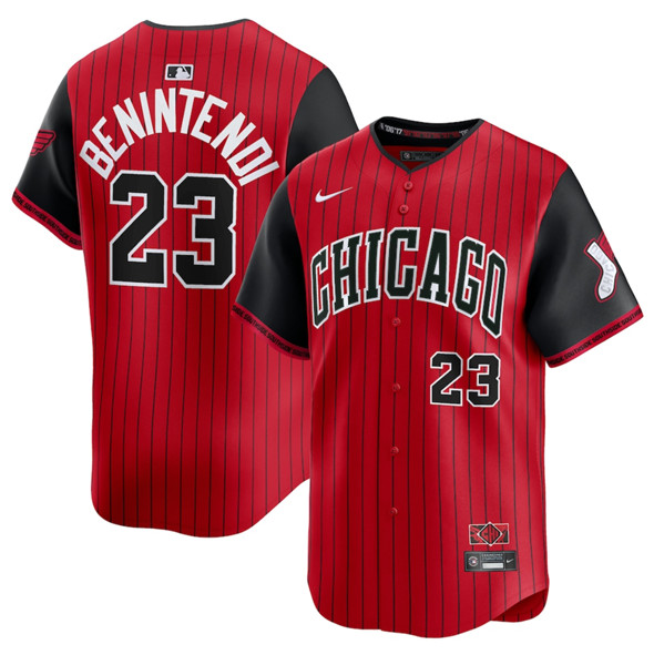 Men's Chicago White Sox #23 Andrew Benintendi Red Black 2025 City Connect Limited Stitched Baseball Jersey