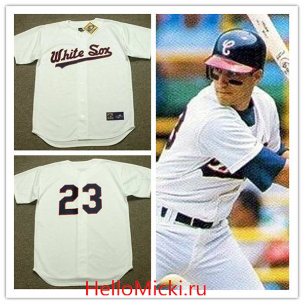 Men's Chicago White Sox #23 ROBIN VENTURA 1990 Majestic Cooperstown White Home Jersey