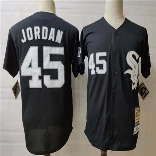 Men's Chicago White Sox #45 Michael Jordan 1991 Black Mitchell & Ness Cooperstown Throwback Jerseys