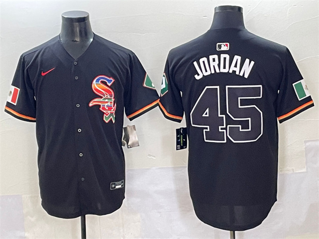 Men's Chicago White Sox #45 Michael Jordan Black Mexico Limited Stitched Baseball Jersey