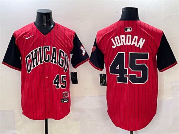 Men's Chicago White Sox #45 Michael Jordan Red Black 2025 City Connect Limited Stitched Baseball Jersey