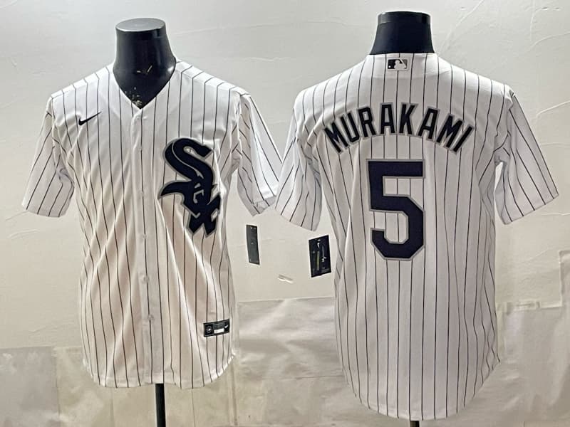 Men's Chicago White Sox #5 Munetaka Murakami White 2025 Home Limited Stitched  Baseball Jersey