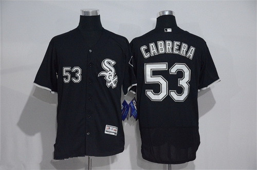Men's Chicago White Sox #53 Melky Cabrera Black Stitched MLB 2016 Majestic Flex Base Jersey的副本
