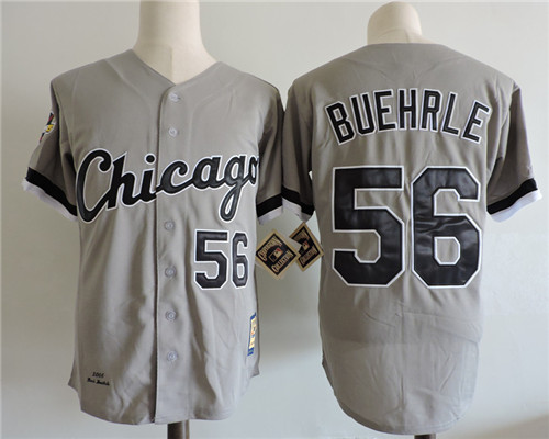 Men's Chicago White Sox #56 MARK BUEHRLE Road Gray 2005 WORLD SERIES Baseball Jerseys