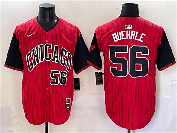 Men's Chicago White Sox #56 Mark Buehrle Red Black 2025 City Connect Limited Stitched Baseball Jersey