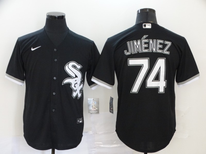 Men's Chicago White Sox #74 Eloy Jime?nez Black Stitched MLB Cool Base Nike Jersey