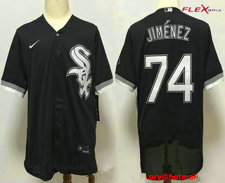 Men's Chicago White Sox #74 Eloy Jime?nez Black Stitched MLB Flex Base Nike Jersey