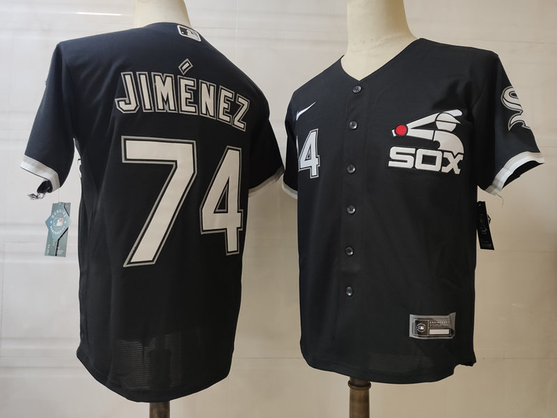 Men's Chicago White Sox #74 Eloy Jimenez Nike Black Retro Game Jerseys