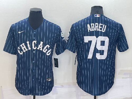 Men's Chicago White Sox #79 Jose Abreu Navy Cool Base Stitched Jersey