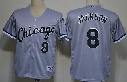 Men's Chicago White Sox #8 Bo Jackson Gray 1993 Throwback Jerseys