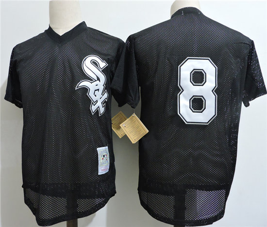 Men's Chicago White Sox #8 Bo Jackson Mesh BP Black Throwback Jerseys