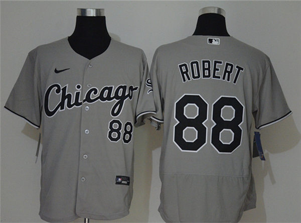 Men's Chicago White Sox #88 Luis Robert Grey Nike MLB Flex Base Jerseys
