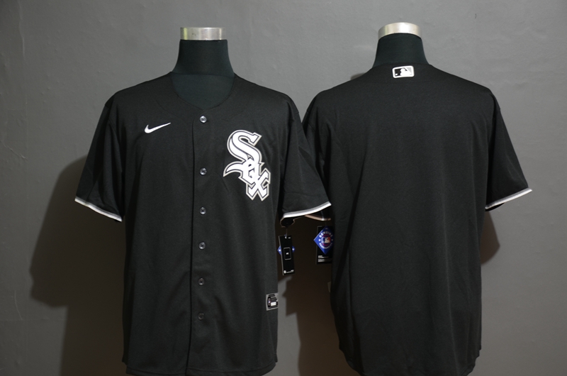 Men's Chicago White Sox Blank Black Stitched MLB Cool Base Nike Jersey的副本