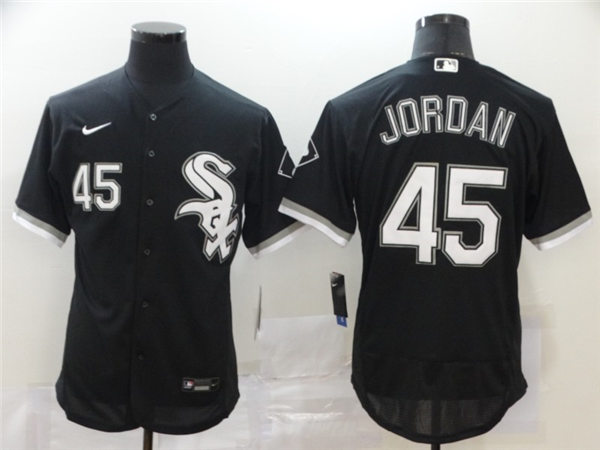Men's Chicago White Sox Retired Player #45 Michael Jordan Nike Black Alternate MLB Flex Base Jersey