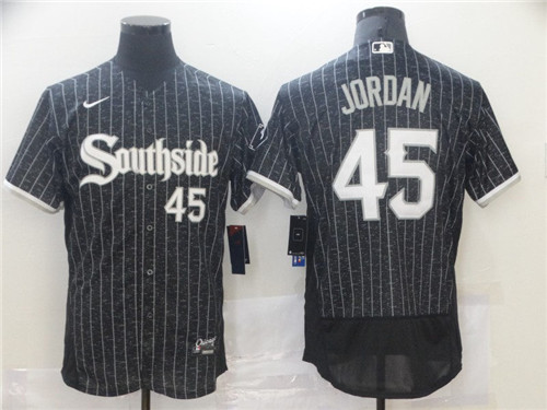 Men's Chicago White Sox Retired Player #45 Michael Jordan Stitched Nike Black 2021 MLB City Connect Jerseys